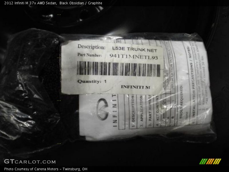 Black Obsidian / Graphite 2012 Infiniti M 37x AWD Sedan