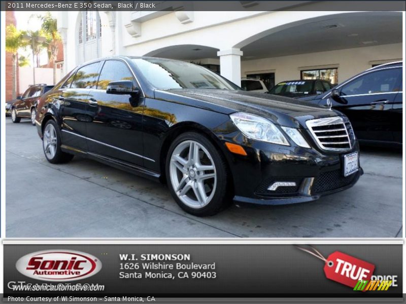 Black / Black 2011 Mercedes-Benz E 350 Sedan