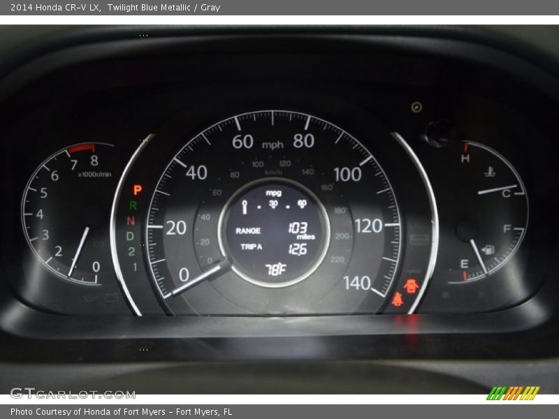 Twilight Blue Metallic / Gray 2014 Honda CR-V LX