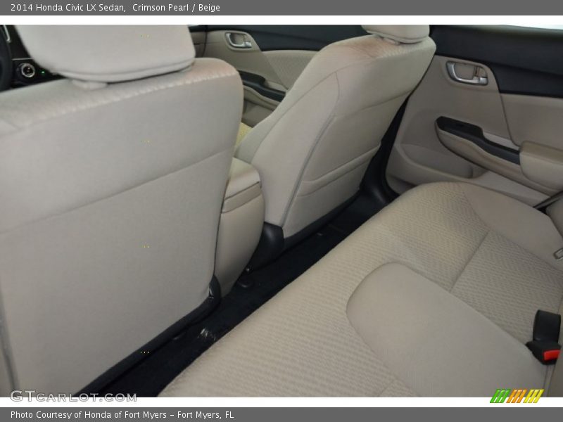 Crimson Pearl / Beige 2014 Honda Civic LX Sedan