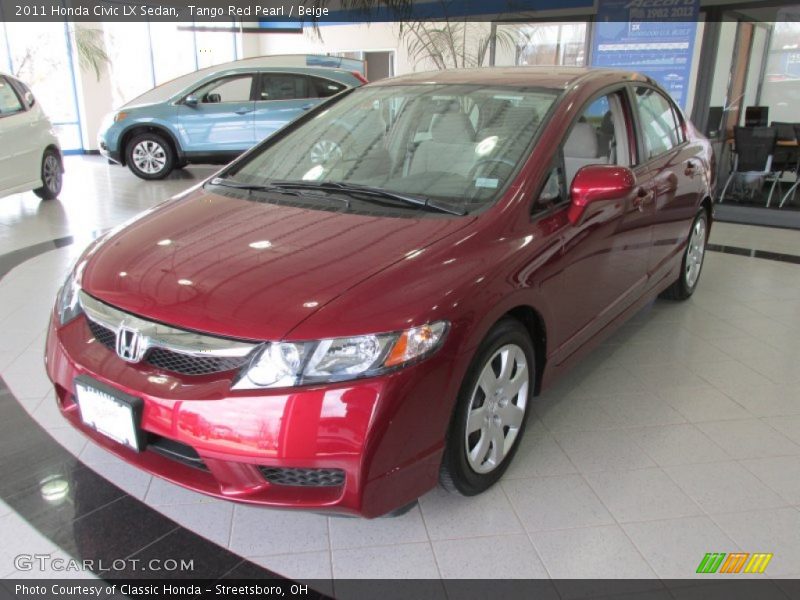 Tango Red Pearl / Beige 2011 Honda Civic LX Sedan