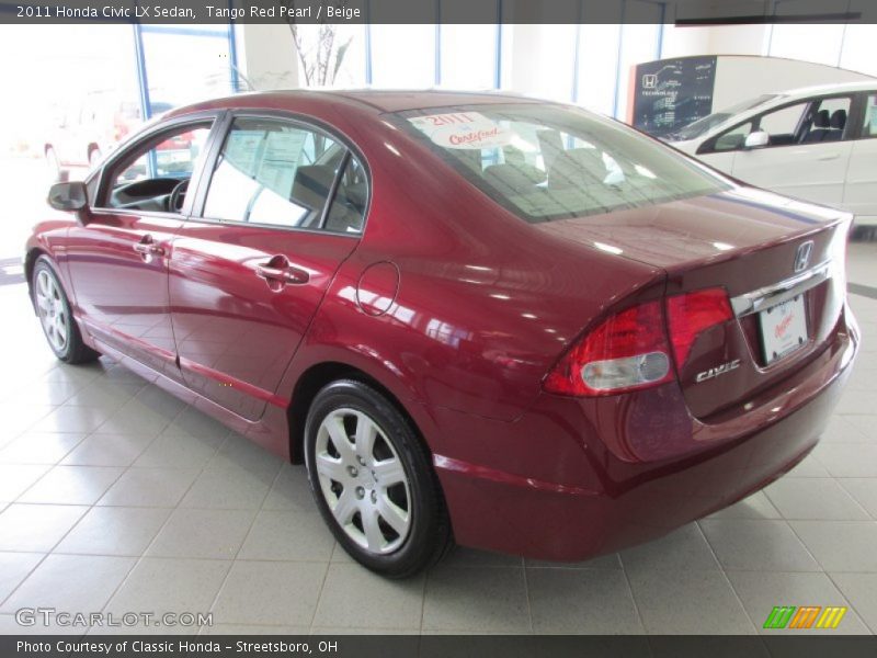 Tango Red Pearl / Beige 2011 Honda Civic LX Sedan