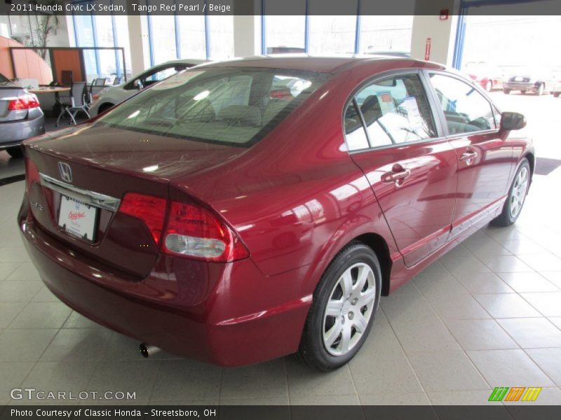 Tango Red Pearl / Beige 2011 Honda Civic LX Sedan
