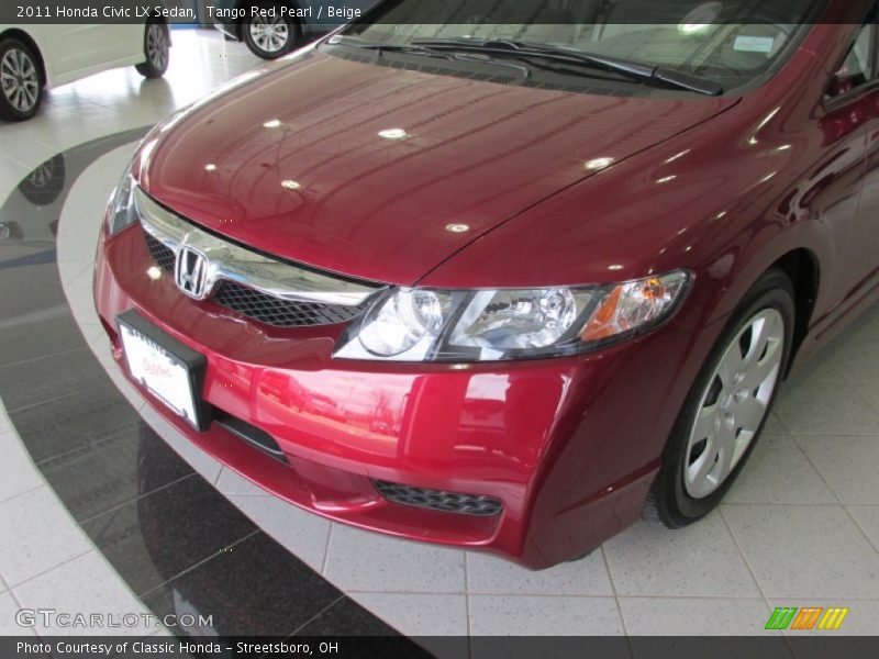 Tango Red Pearl / Beige 2011 Honda Civic LX Sedan