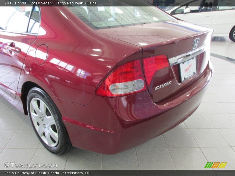 Tango Red Pearl / Beige 2011 Honda Civic LX Sedan