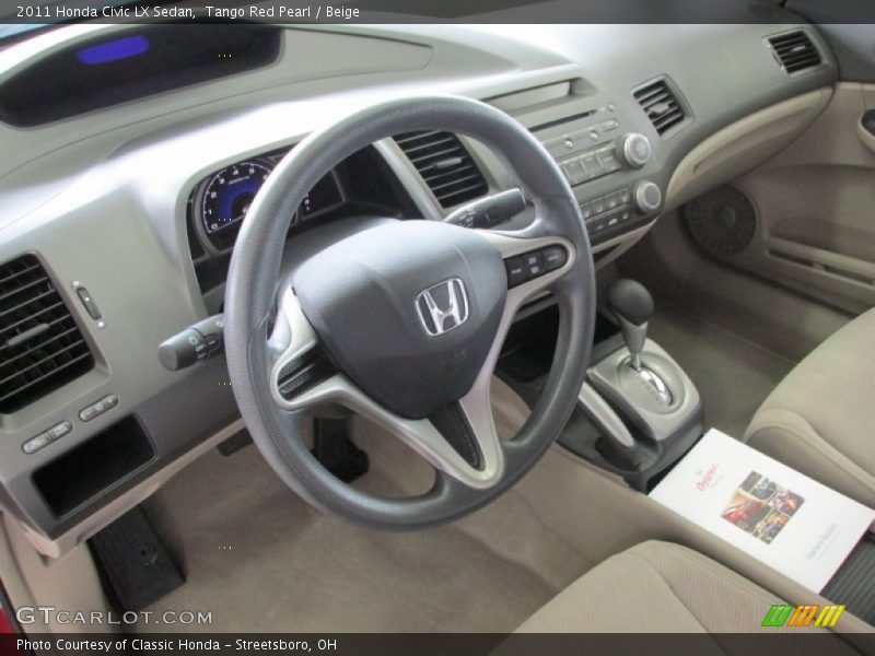 Tango Red Pearl / Beige 2011 Honda Civic LX Sedan