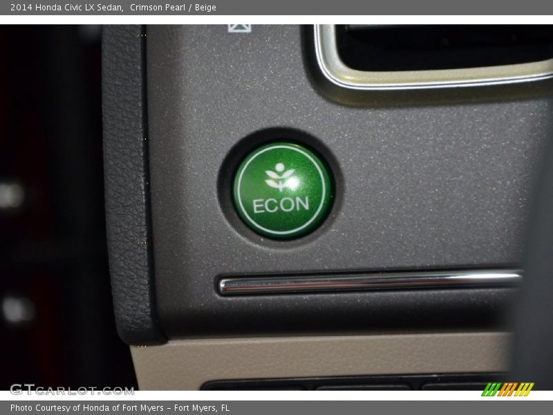 Crimson Pearl / Beige 2014 Honda Civic LX Sedan