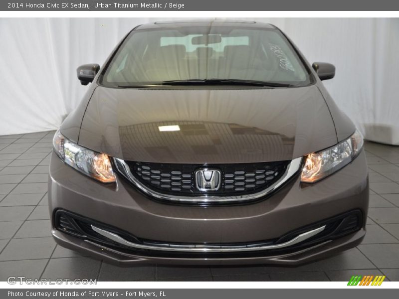 Urban Titanium Metallic / Beige 2014 Honda Civic EX Sedan