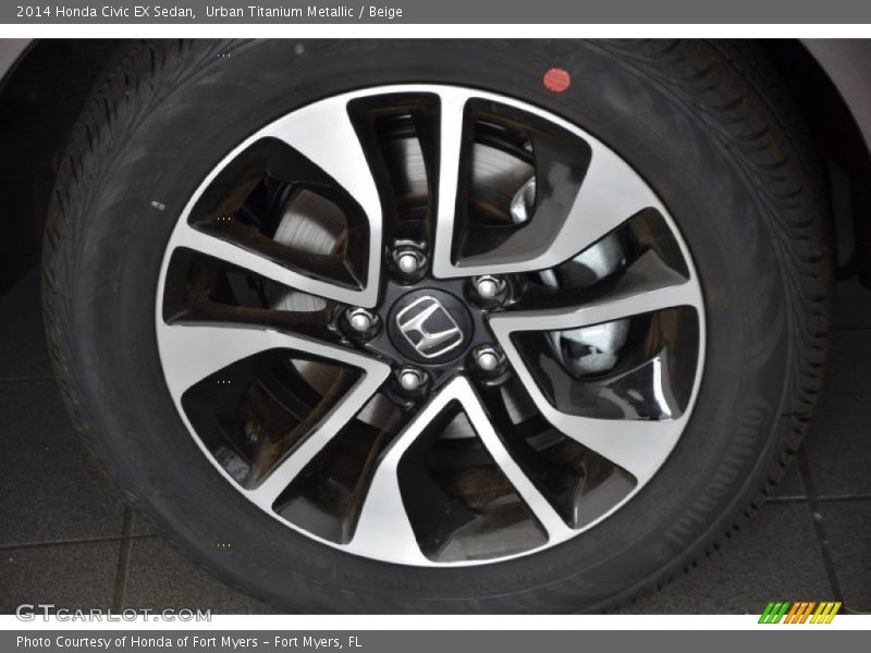 Urban Titanium Metallic / Beige 2014 Honda Civic EX Sedan