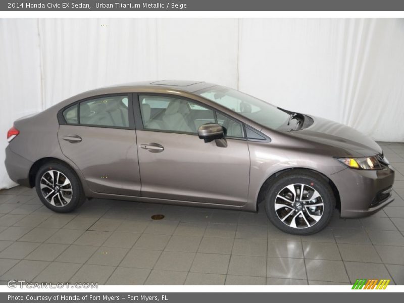 Urban Titanium Metallic / Beige 2014 Honda Civic EX Sedan