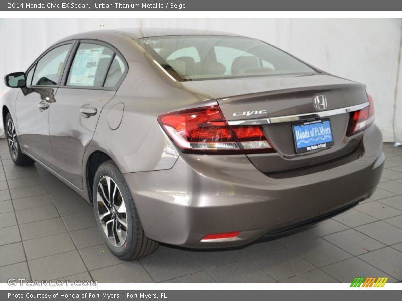 Urban Titanium Metallic / Beige 2014 Honda Civic EX Sedan