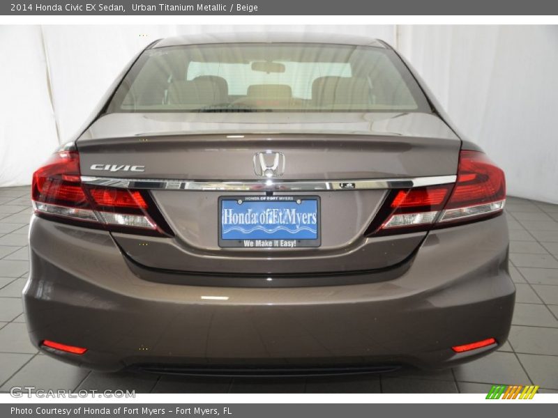 Urban Titanium Metallic / Beige 2014 Honda Civic EX Sedan