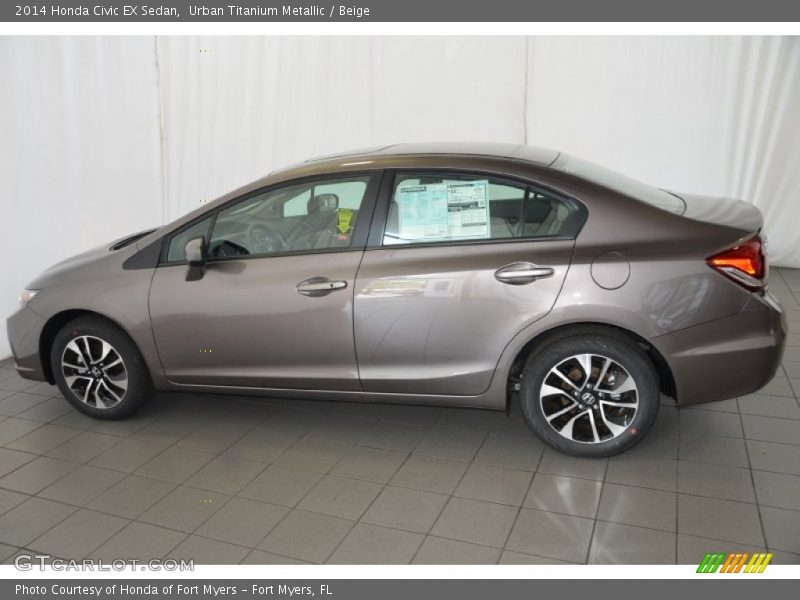 Urban Titanium Metallic / Beige 2014 Honda Civic EX Sedan