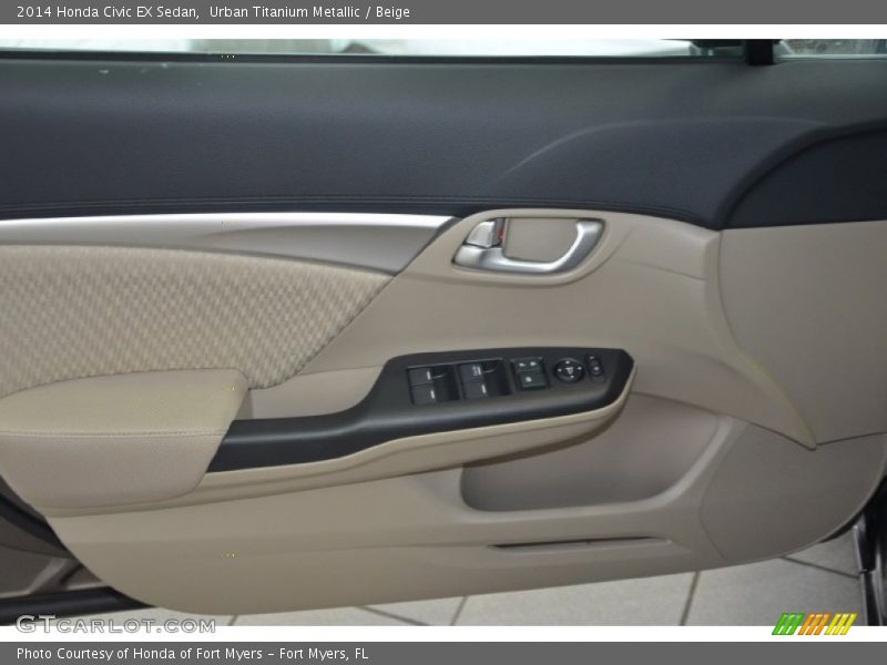 Urban Titanium Metallic / Beige 2014 Honda Civic EX Sedan