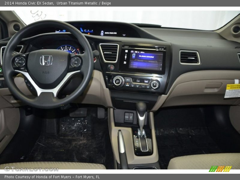 Urban Titanium Metallic / Beige 2014 Honda Civic EX Sedan