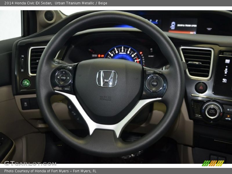 Urban Titanium Metallic / Beige 2014 Honda Civic EX Sedan