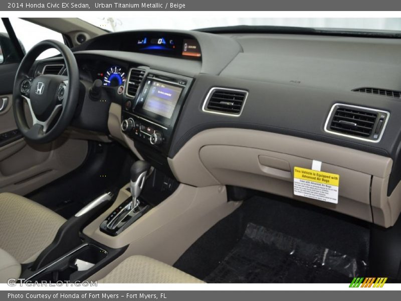 Urban Titanium Metallic / Beige 2014 Honda Civic EX Sedan