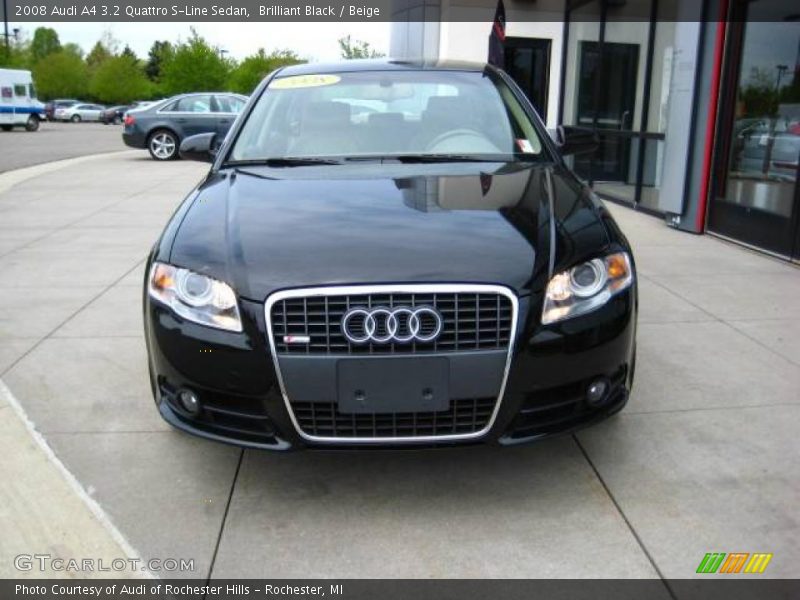 Brilliant Black / Beige 2008 Audi A4 3.2 Quattro S-Line Sedan