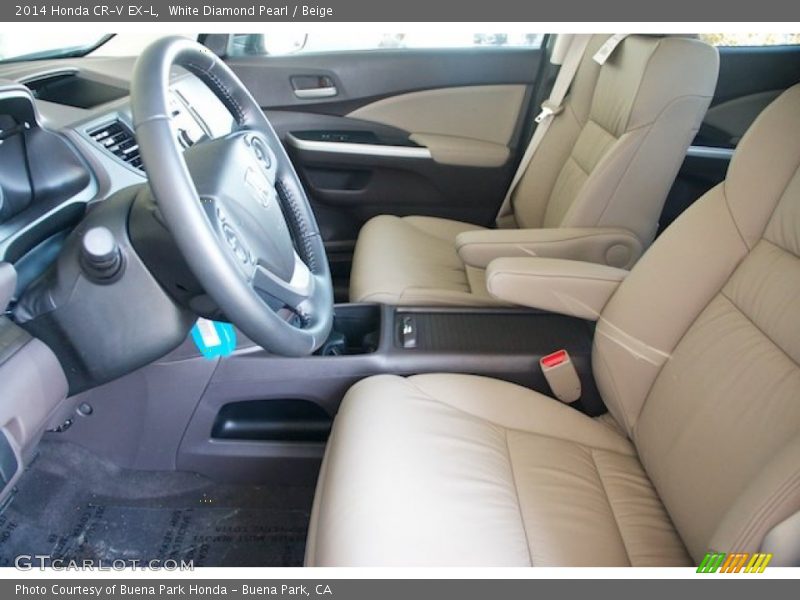 White Diamond Pearl / Beige 2014 Honda CR-V EX-L