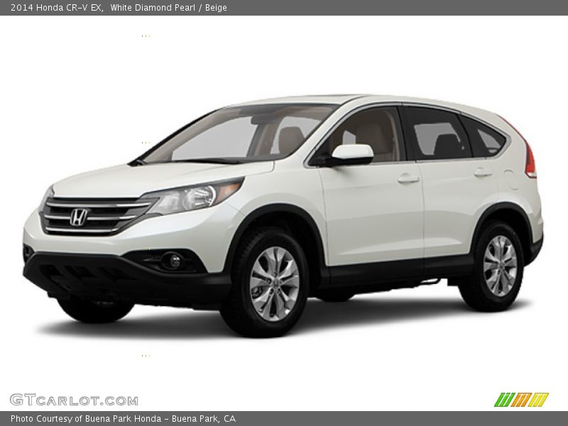 White Diamond Pearl / Beige 2014 Honda CR-V EX