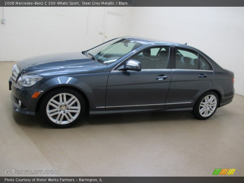 Steel Grey Metallic / Black 2008 Mercedes-Benz C 300 4Matic Sport