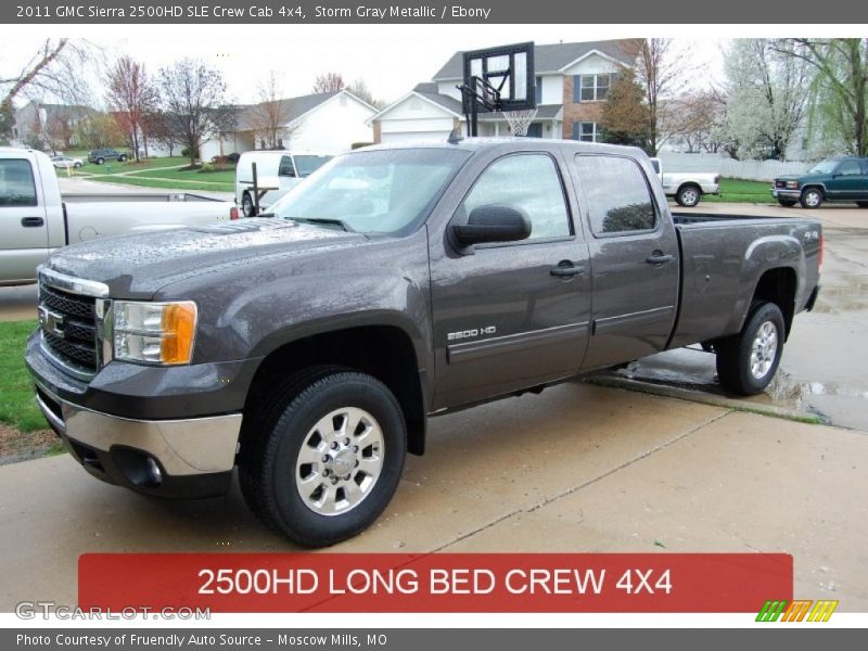 Storm Gray Metallic / Ebony 2011 GMC Sierra 2500HD SLE Crew Cab 4x4