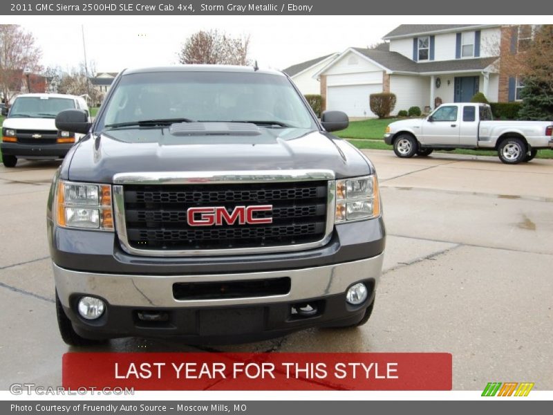 Storm Gray Metallic / Ebony 2011 GMC Sierra 2500HD SLE Crew Cab 4x4