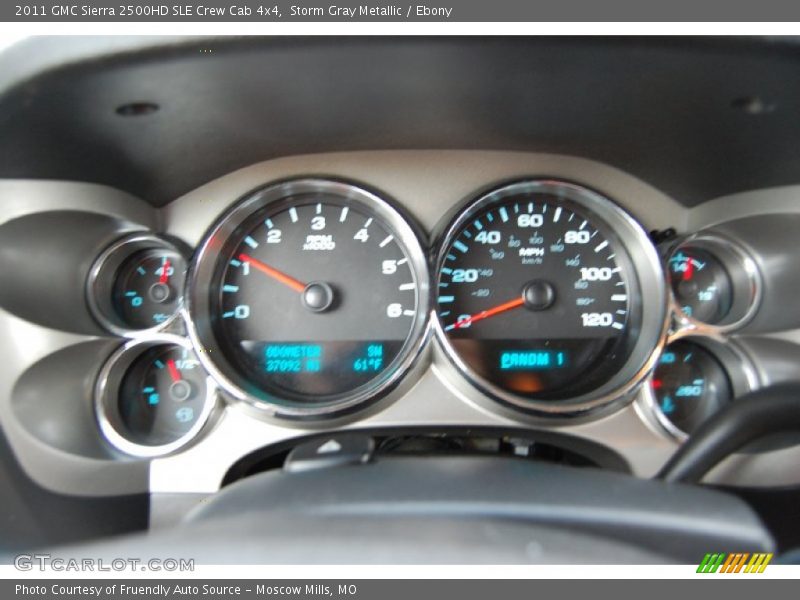 Storm Gray Metallic / Ebony 2011 GMC Sierra 2500HD SLE Crew Cab 4x4