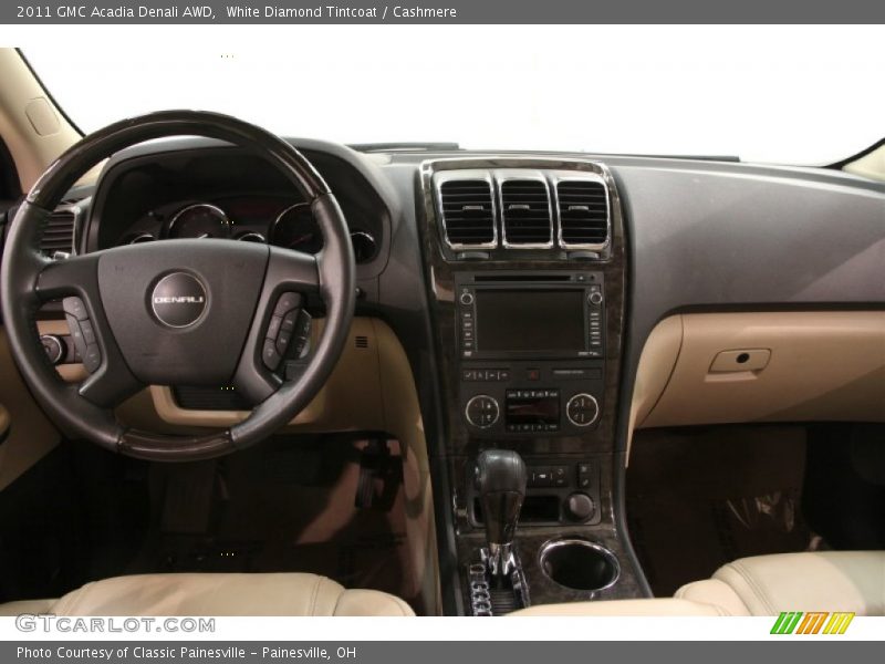 White Diamond Tintcoat / Cashmere 2011 GMC Acadia Denali AWD