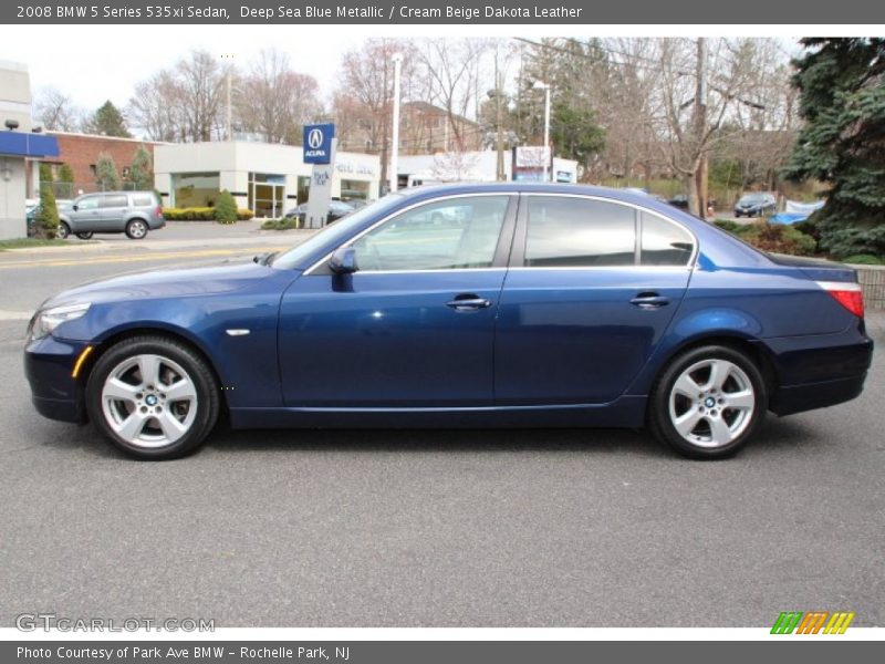 Deep Sea Blue Metallic / Cream Beige Dakota Leather 2008 BMW 5 Series 535xi Sedan