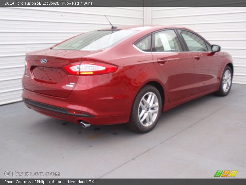 Ruby Red / Dune 2014 Ford Fusion SE EcoBoost