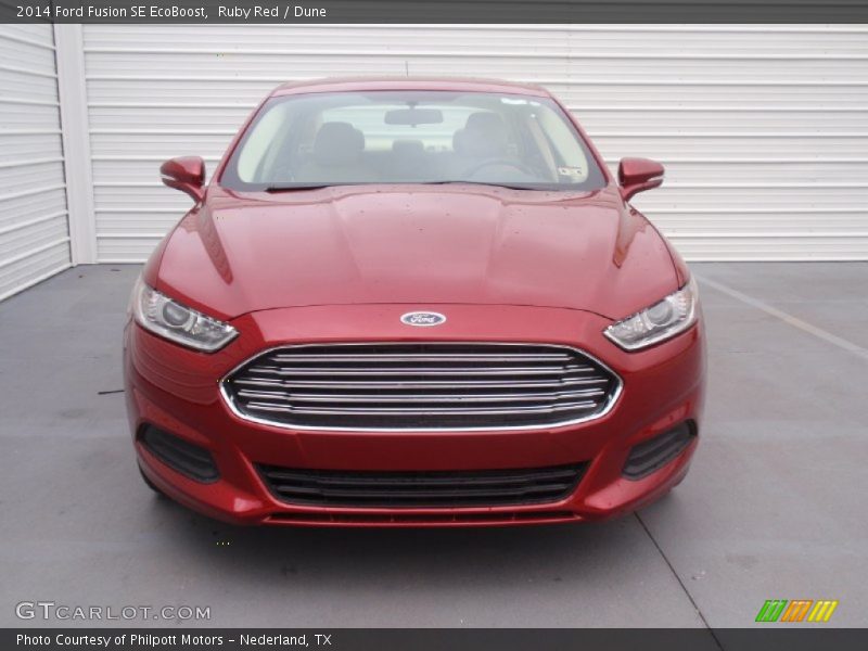 Ruby Red / Dune 2014 Ford Fusion SE EcoBoost