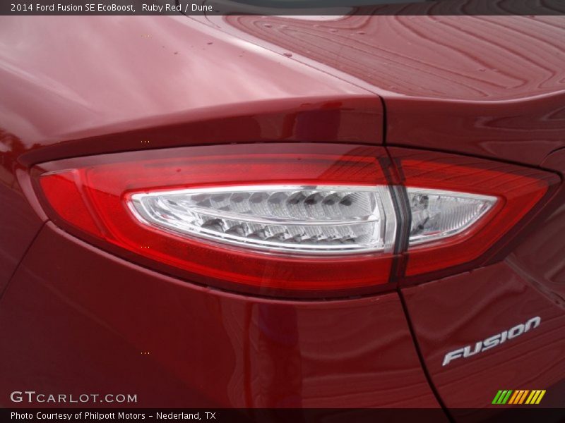 Ruby Red / Dune 2014 Ford Fusion SE EcoBoost