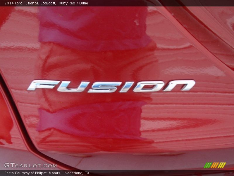 Ruby Red / Dune 2014 Ford Fusion SE EcoBoost