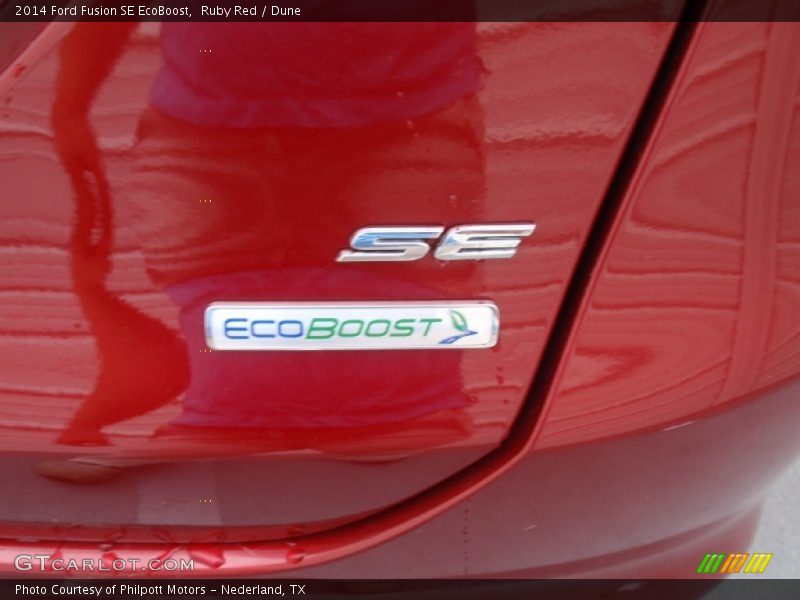 Ruby Red / Dune 2014 Ford Fusion SE EcoBoost