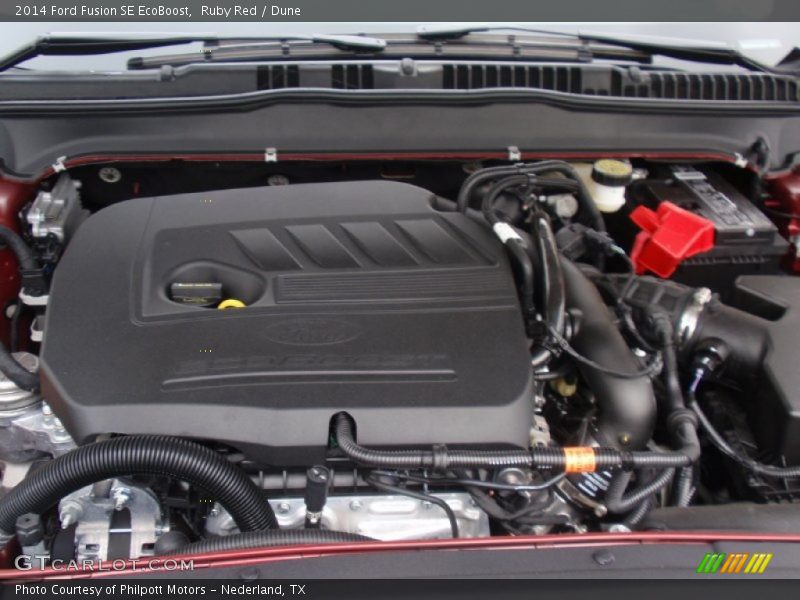 Ruby Red / Dune 2014 Ford Fusion SE EcoBoost