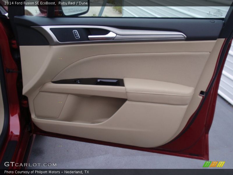 Ruby Red / Dune 2014 Ford Fusion SE EcoBoost