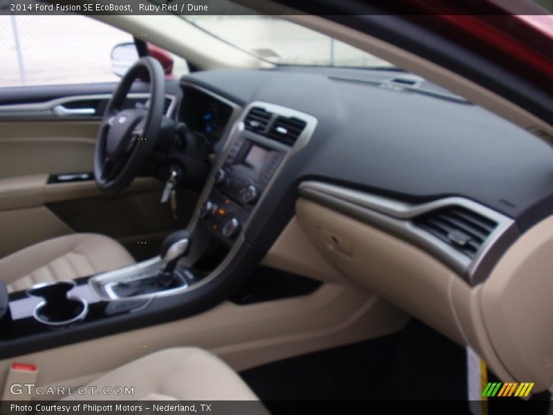Ruby Red / Dune 2014 Ford Fusion SE EcoBoost