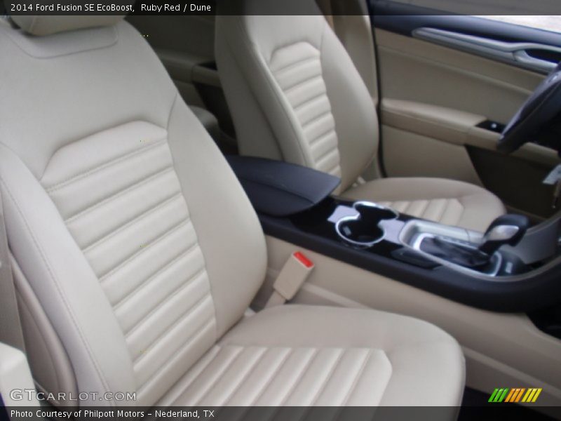 Ruby Red / Dune 2014 Ford Fusion SE EcoBoost