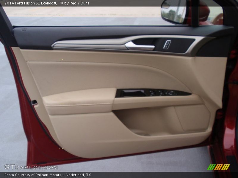 Ruby Red / Dune 2014 Ford Fusion SE EcoBoost