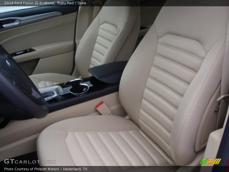 Ruby Red / Dune 2014 Ford Fusion SE EcoBoost