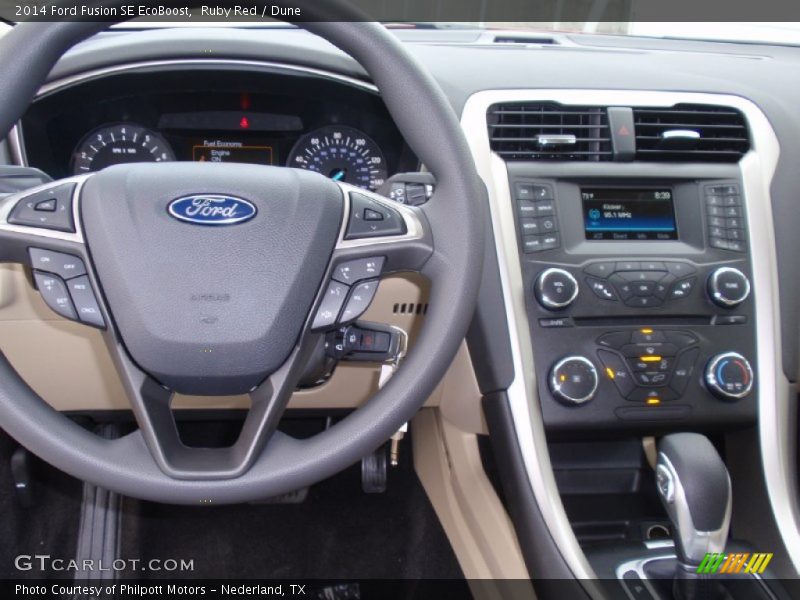 Ruby Red / Dune 2014 Ford Fusion SE EcoBoost