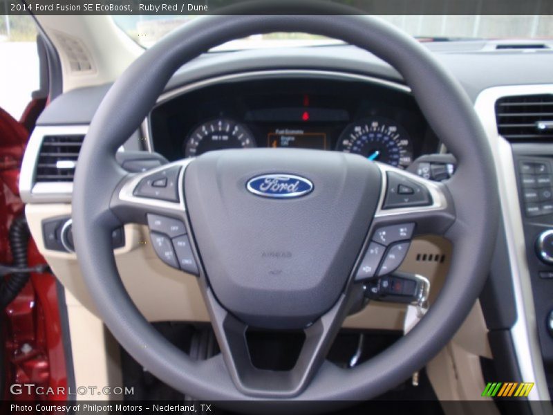 Ruby Red / Dune 2014 Ford Fusion SE EcoBoost