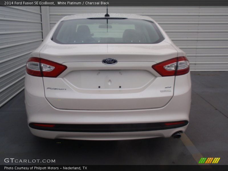 White Platinum / Charcoal Black 2014 Ford Fusion SE EcoBoost
