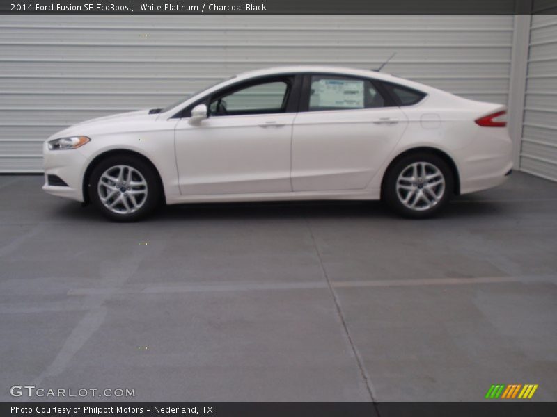 White Platinum / Charcoal Black 2014 Ford Fusion SE EcoBoost