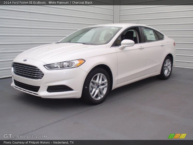 White Platinum / Charcoal Black 2014 Ford Fusion SE EcoBoost