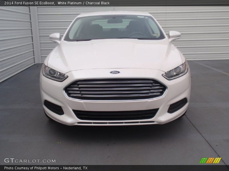 White Platinum / Charcoal Black 2014 Ford Fusion SE EcoBoost