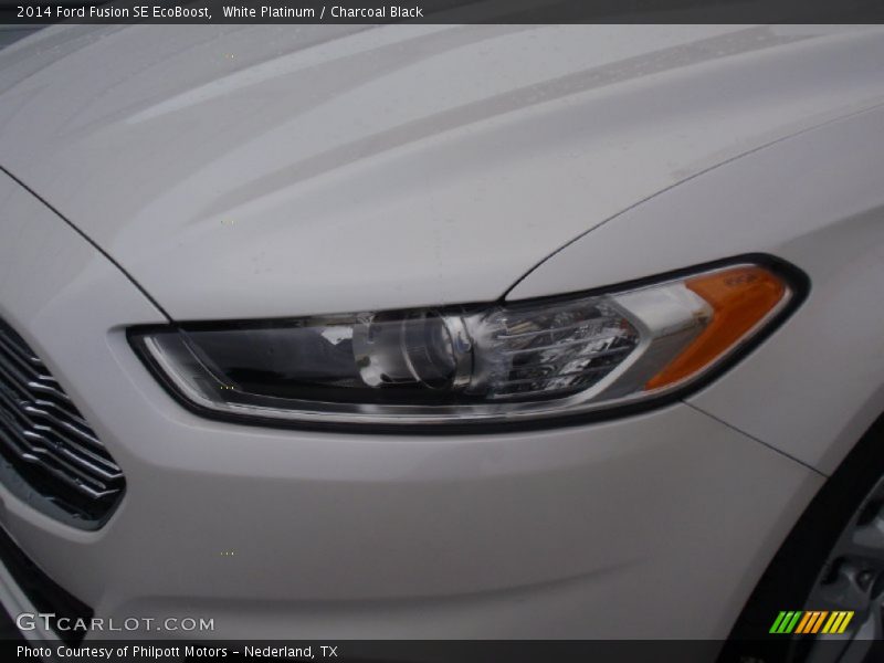 White Platinum / Charcoal Black 2014 Ford Fusion SE EcoBoost