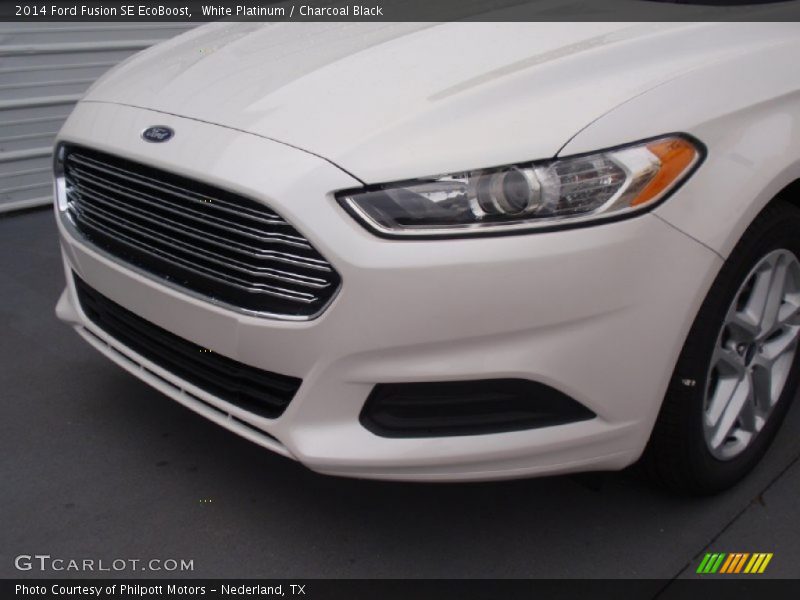 White Platinum / Charcoal Black 2014 Ford Fusion SE EcoBoost