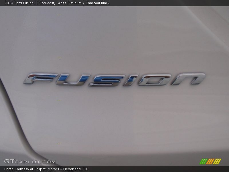 White Platinum / Charcoal Black 2014 Ford Fusion SE EcoBoost